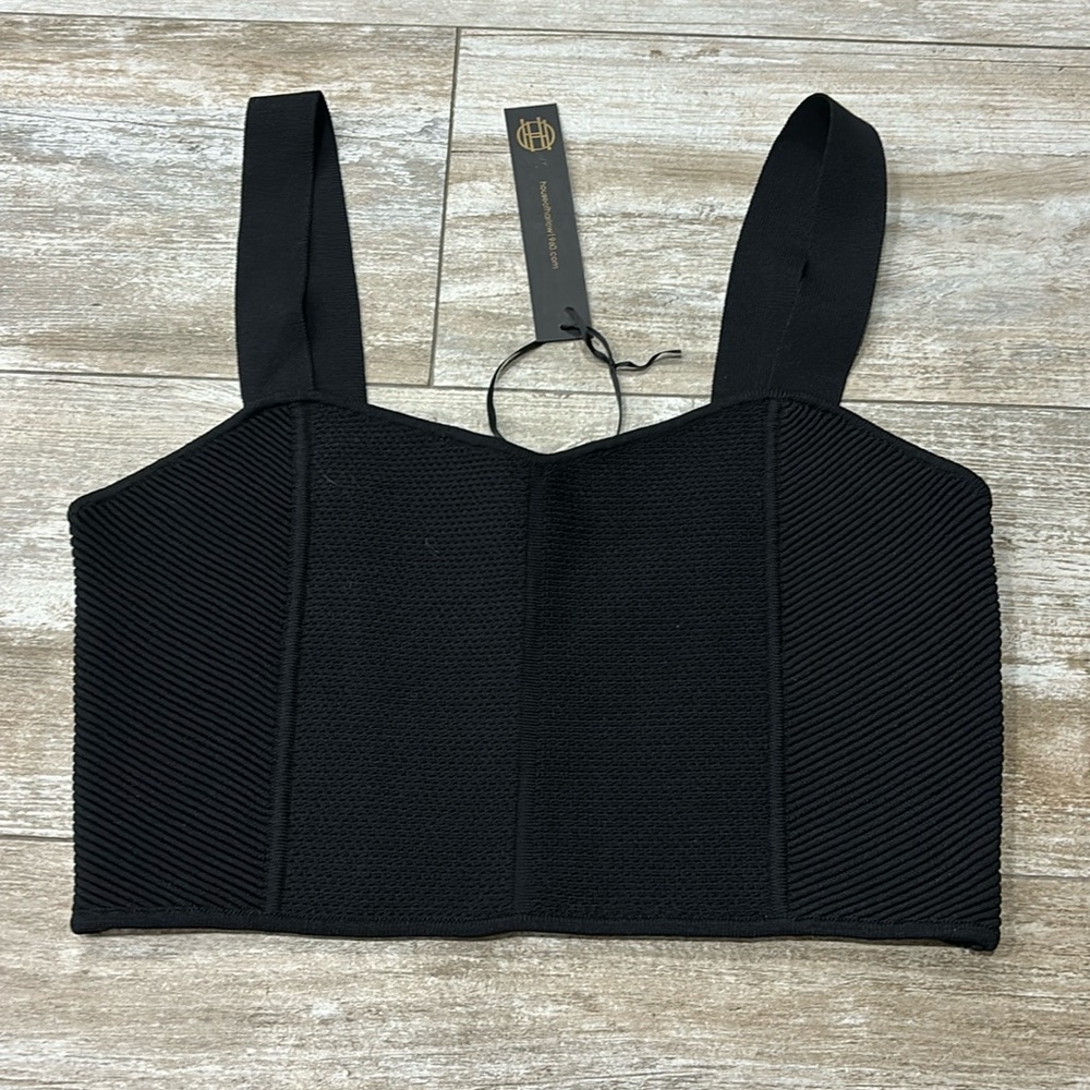 House of Harlow black crop tank top